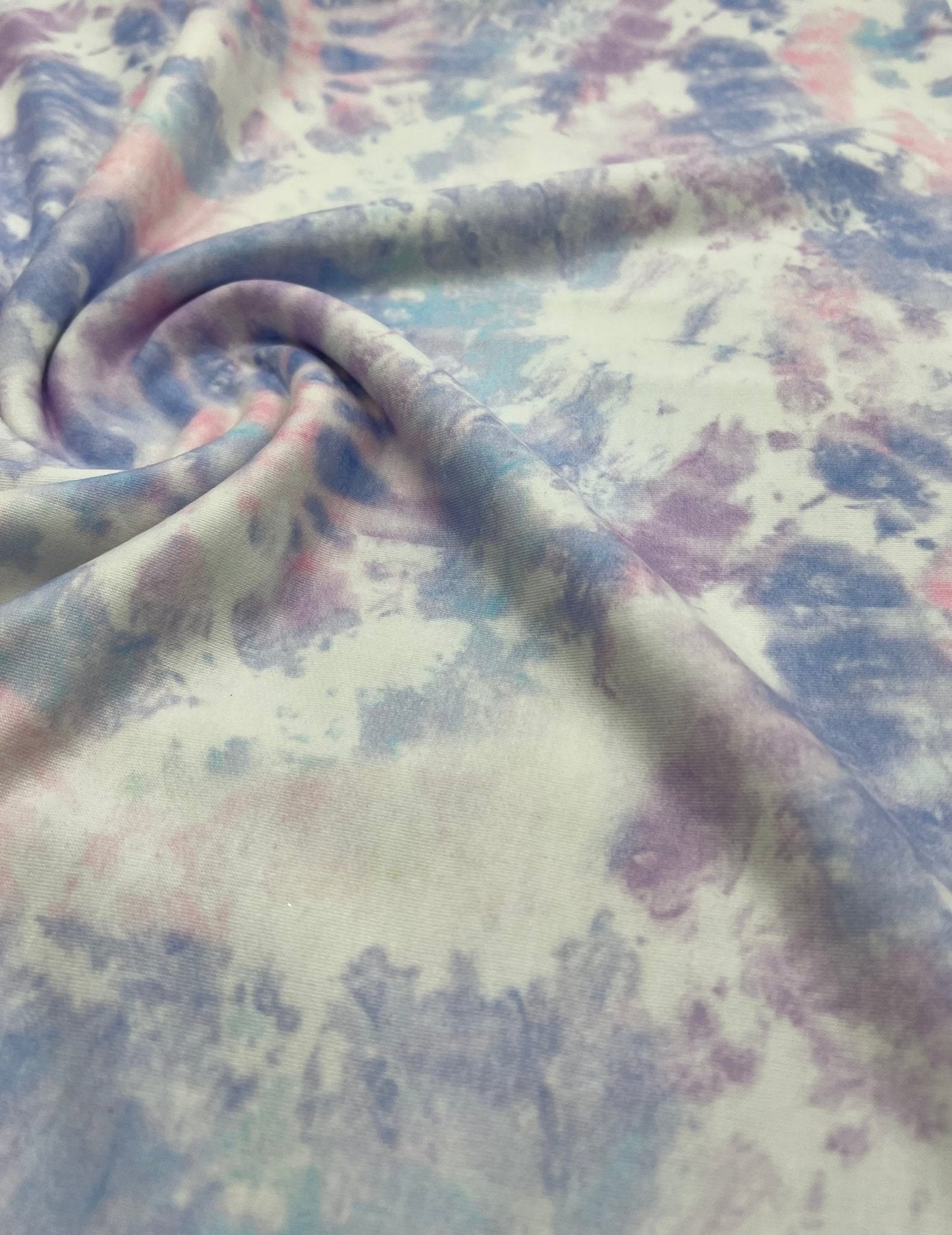 Pastel Mix Tie Dye French Terry Stretch Loopback Fabric
