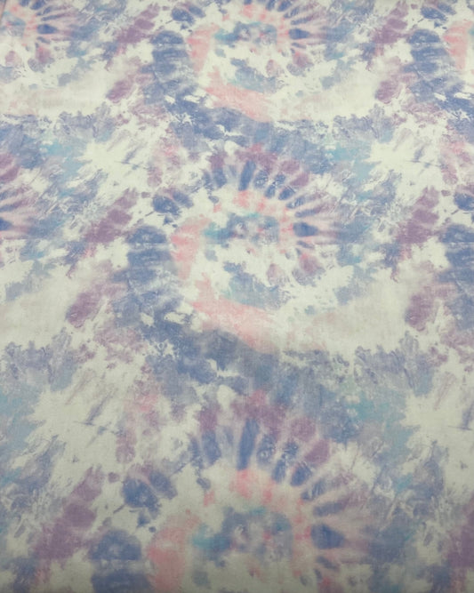 Pastel Mix Tie Dye French Terry Stretch Loopback Fabric