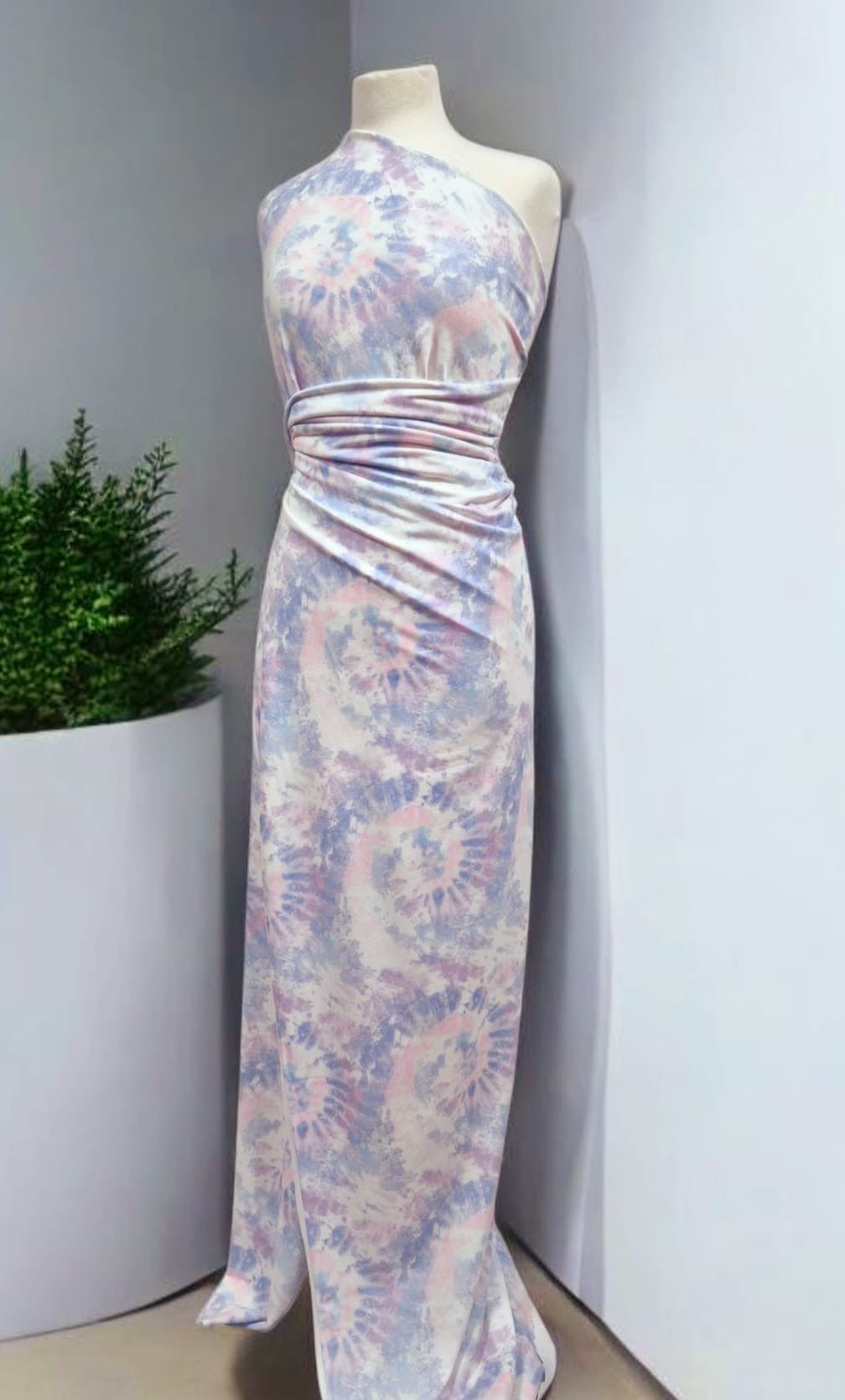 Pastel Mix Tie Dye French Terry Stretch Loopback Fabric