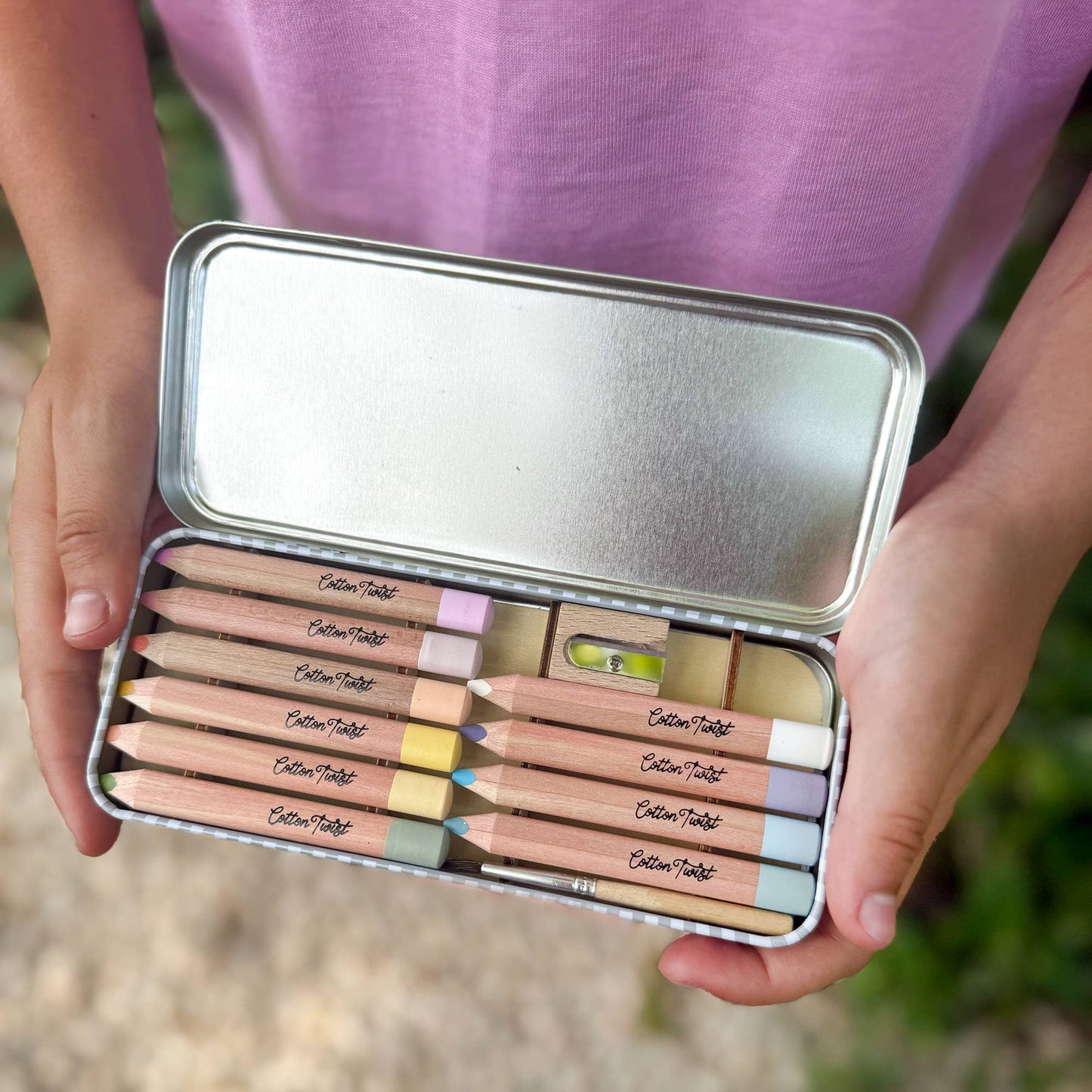 Pastel Mix Watercolour Pencils Gift Set in Reusable Tin