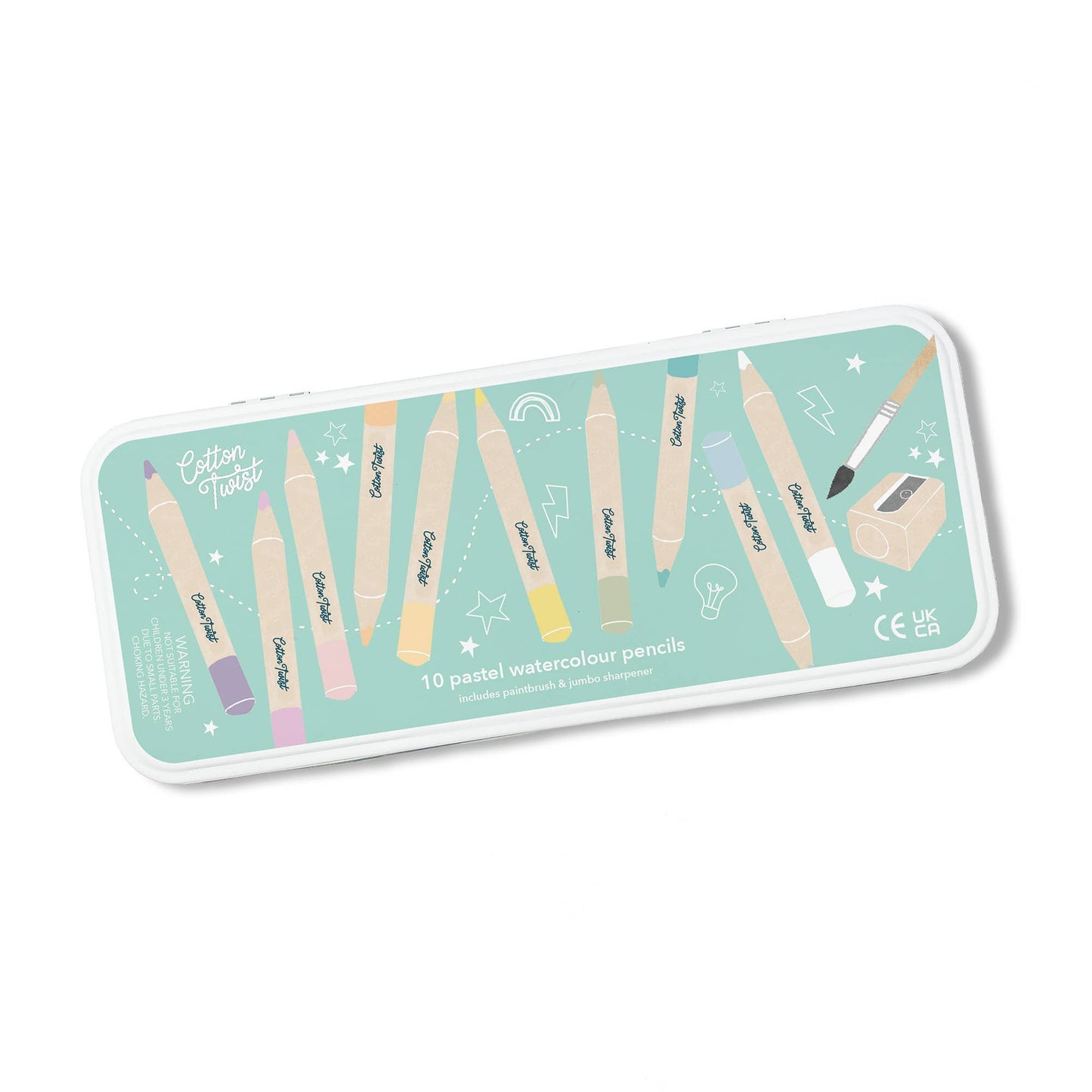 Pastel Mix Watercolour Pencils Gift Set in Reusable Tin