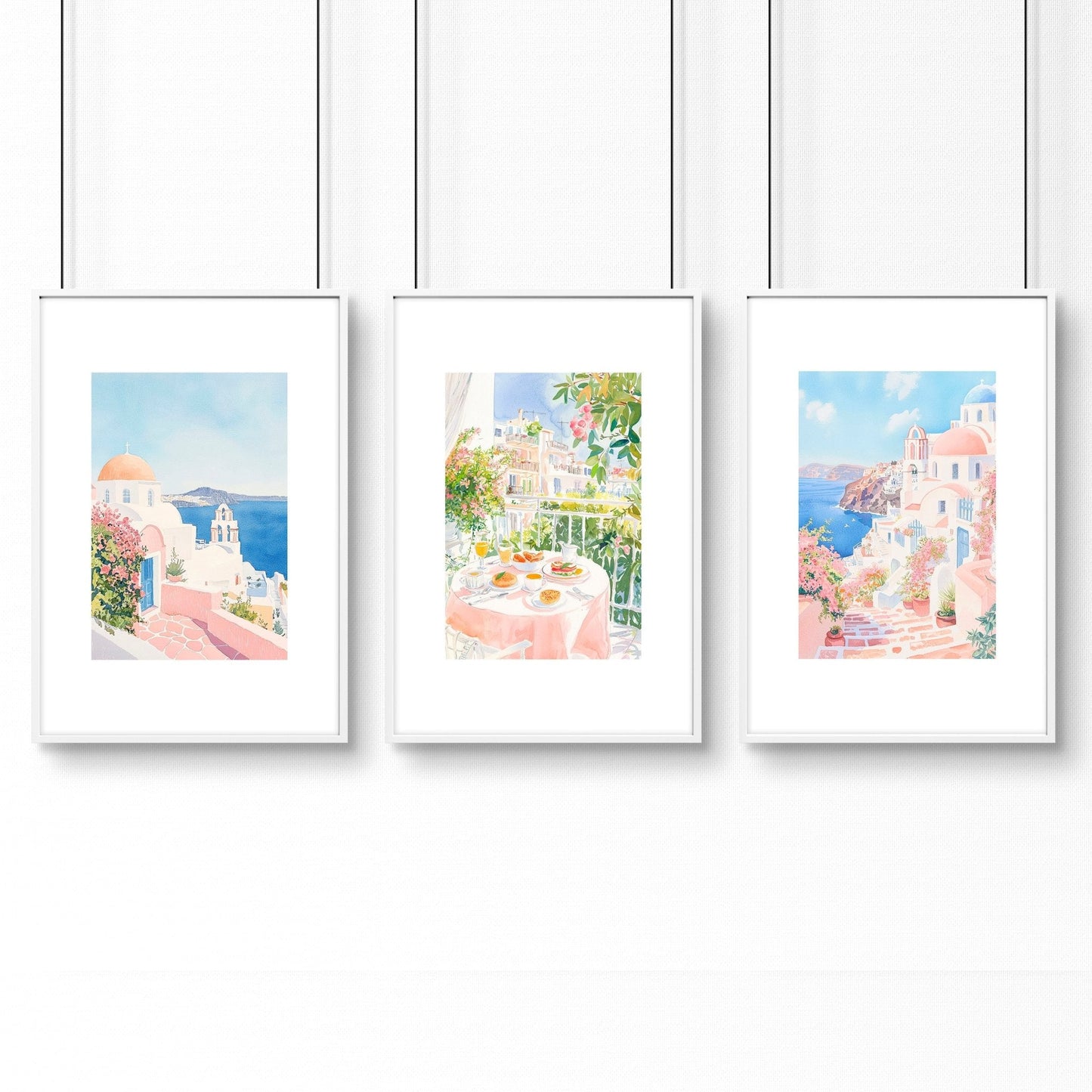 Pastel Wall Art | Set of 3 Beach Decor Wall art Prints