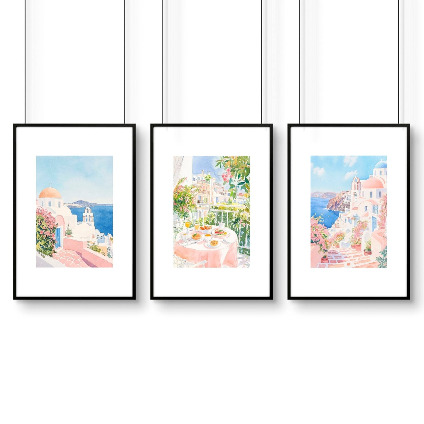 Pastel Wall Art | Set of 3 Beach Decor Wall art Prints