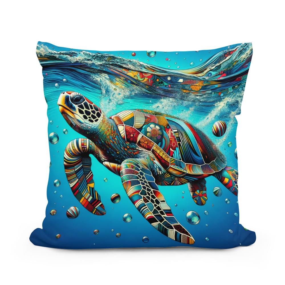 Pop Sea Turtles Cotton Cushion