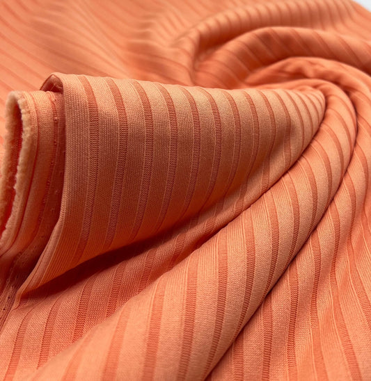 Peach 8x4 Wide Rib Stretch Fabric