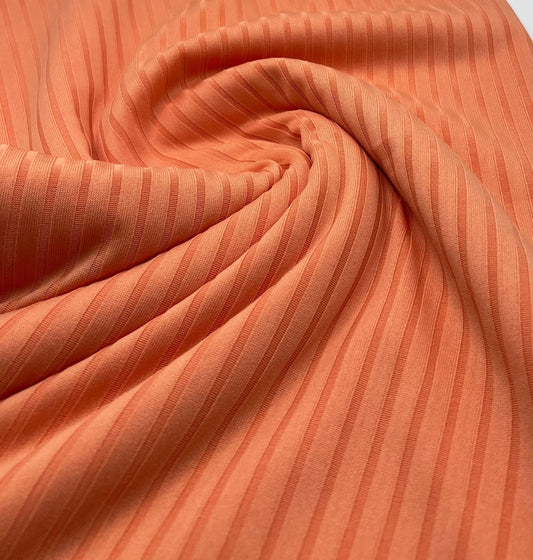 Peach 8x4 Wide Rib Stretch Fabric