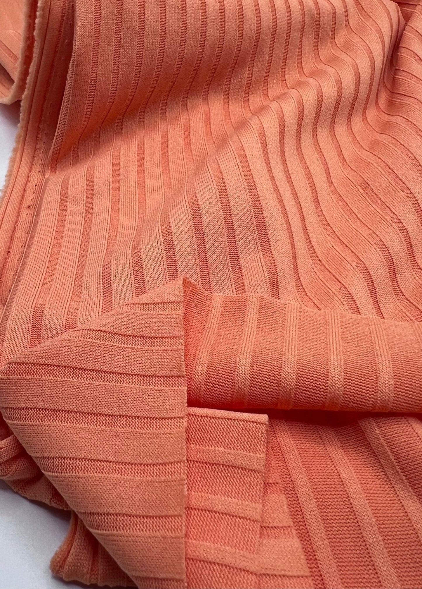 Peach 8x4 Wide Rib Stretch Fabric