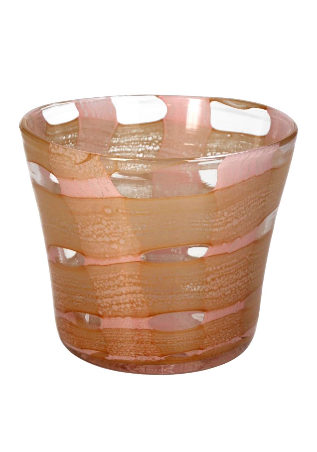 Peach Affect Glass Candle Holder / Vase Medium
