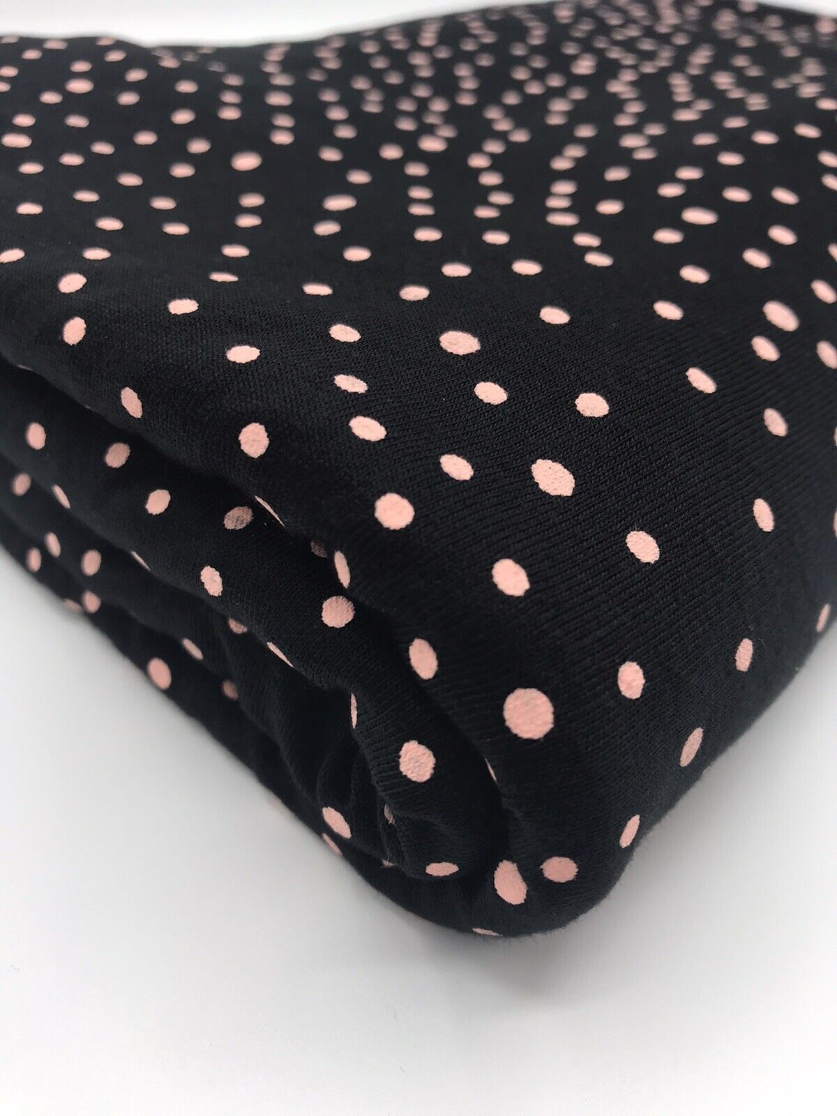 Peach Spotty Print Viscose Elastane Fabric