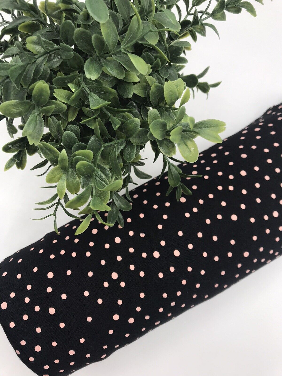 Peach Spotty Print Viscose Elastane Fabric