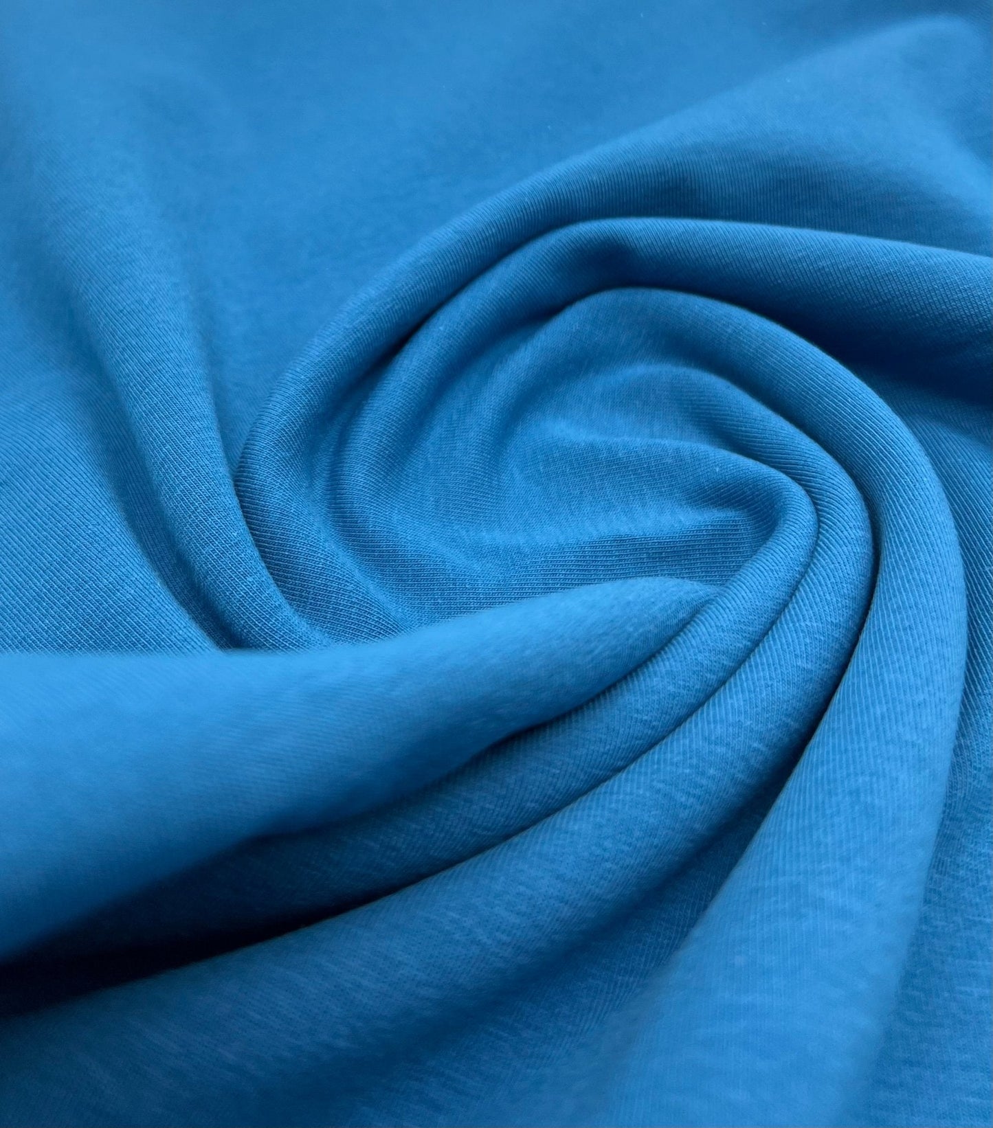 Peacock Blue Cotton Stretch Jersey 240 GSM 92/8 Lycra 4 Way Stretch