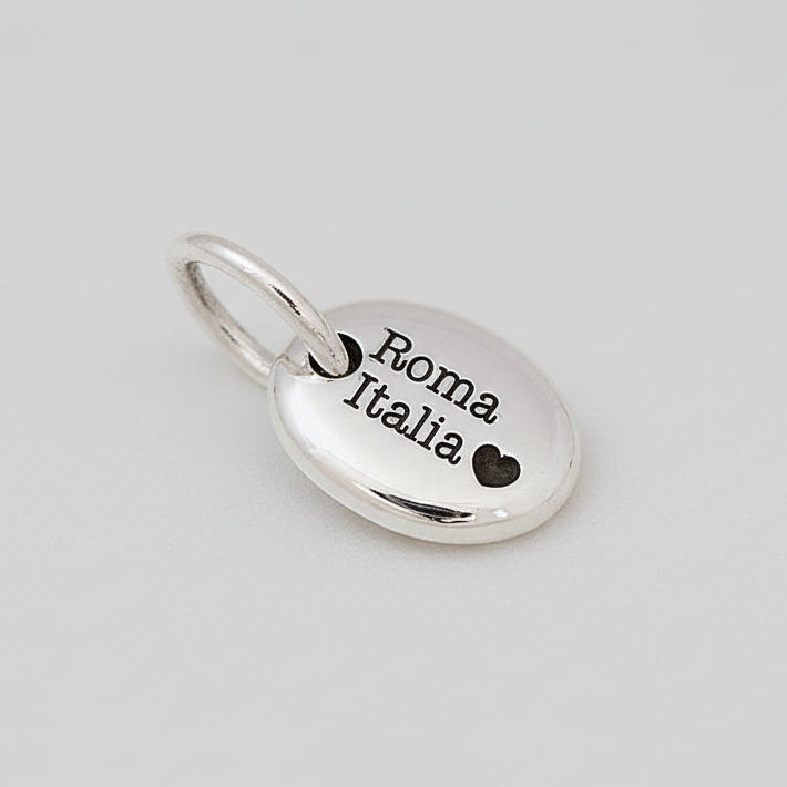 Pebble Personalised Silver Charm