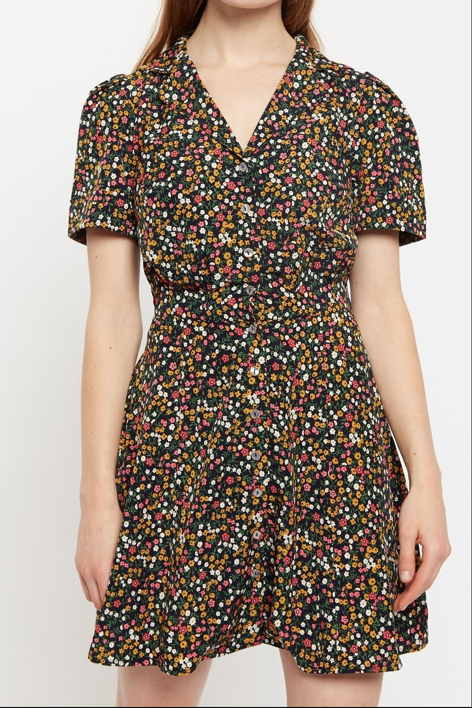 Louche Perry Dippy Ditsy Print Mini Shirtdress