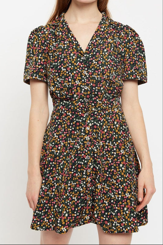 Louche Perry Dippy Ditsy Print Mini Shirtdress