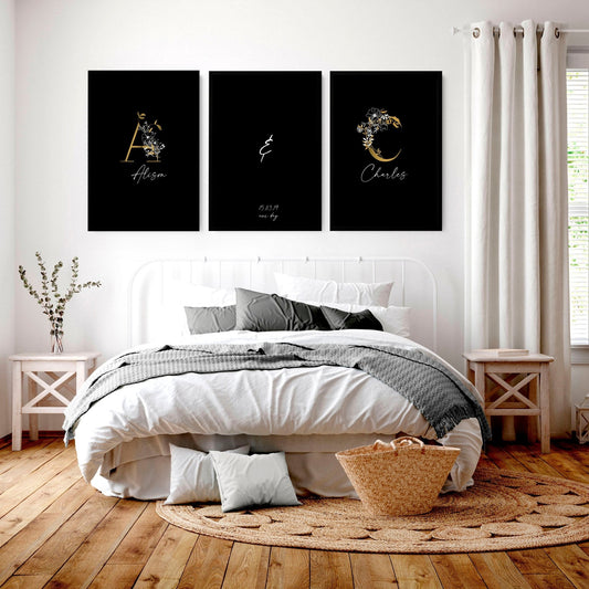 Anniversary gift for one year | set of 3 wall art prints