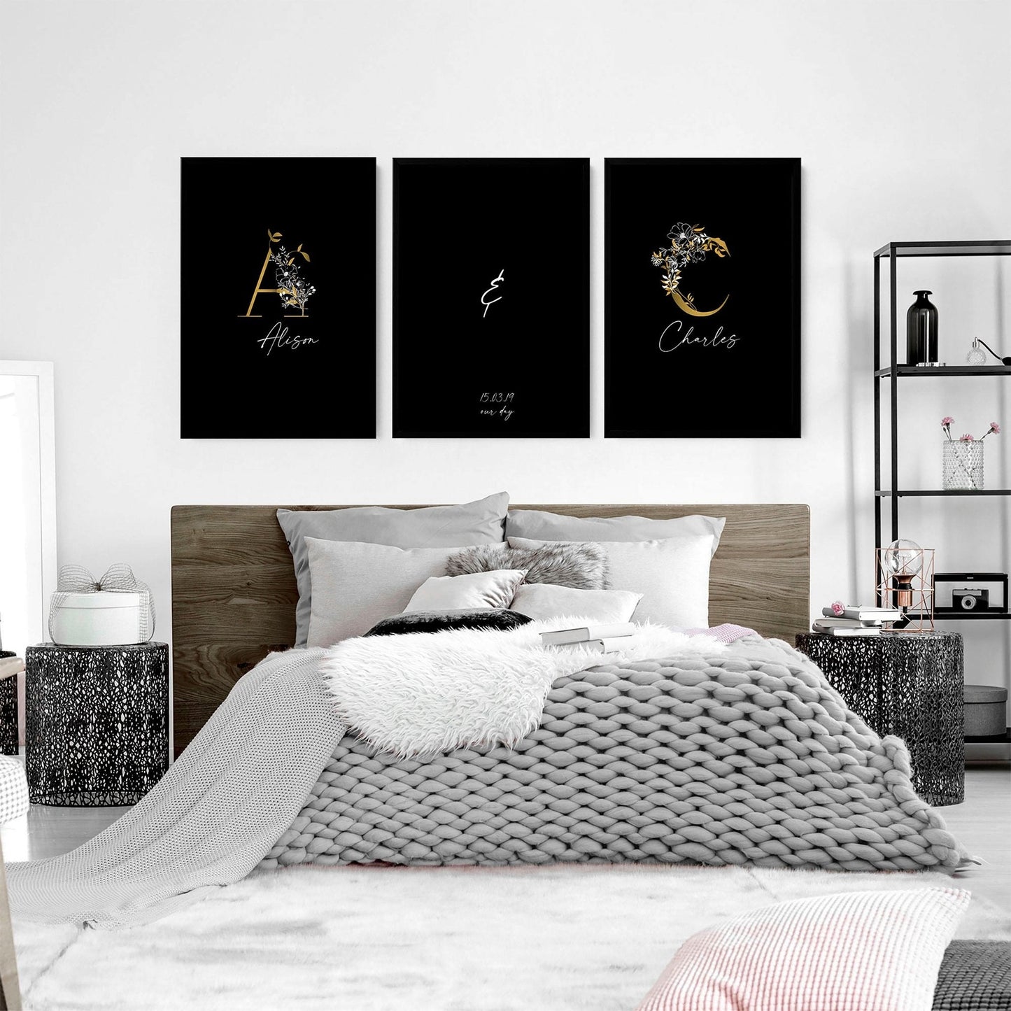 Anniversary gift for one year | set of 3 wall art prints