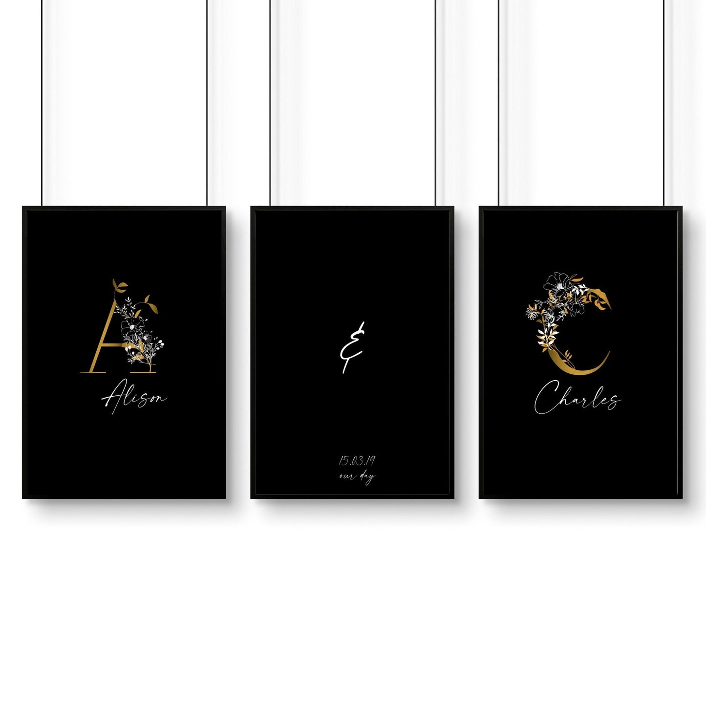 Anniversary gift for one year | set of 3 wall art prints