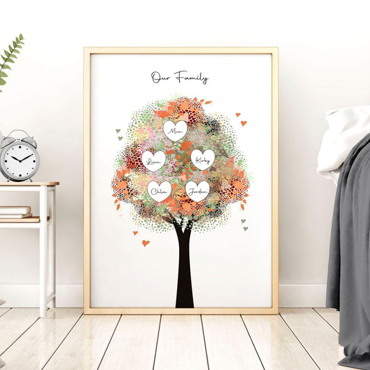 Personalised family tree gift | wall art print