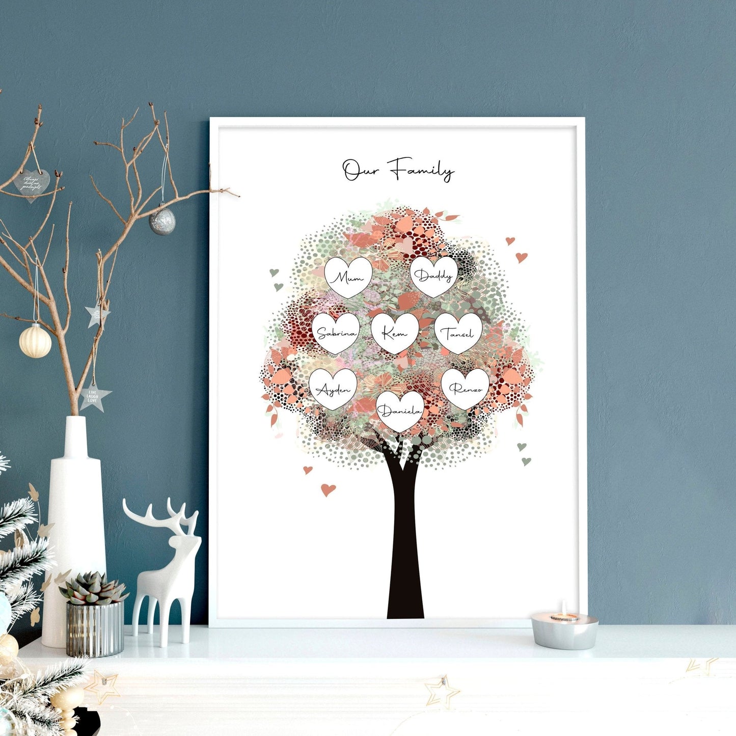 Personalised family tree gift | wall art print