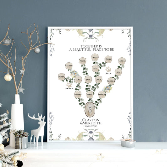 Family tree on the wall | Personalised wall art print