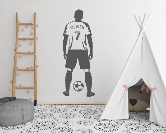 Personalised Footballer Wall Sticker Decal