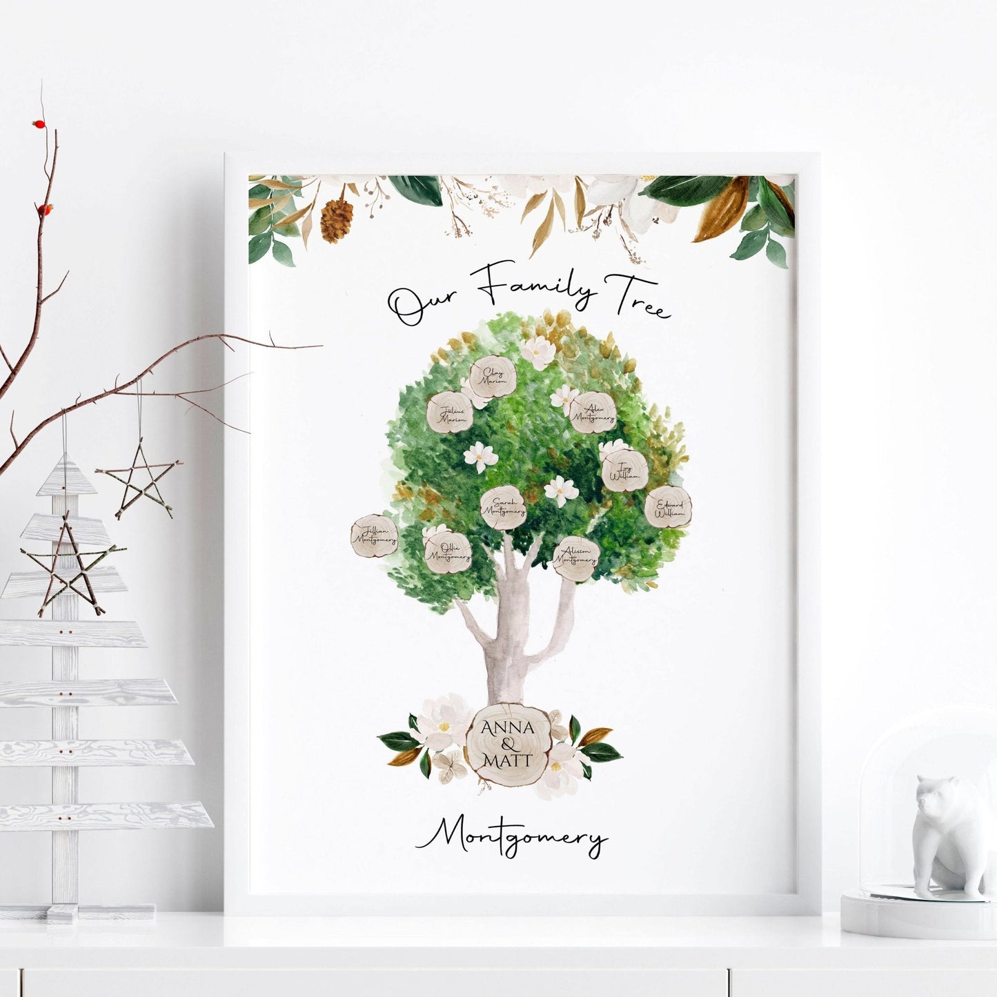 Wall art family tree | Personalised wall art print