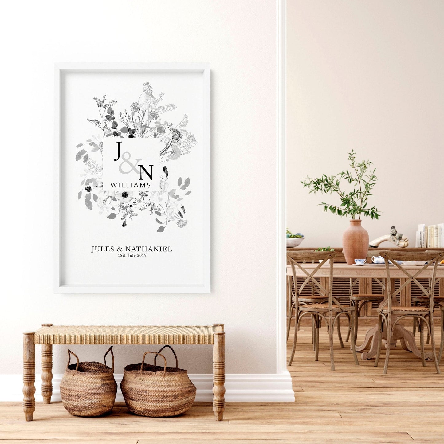 Personalised wedding anniversary gifts | wall art print