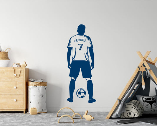 Personalised Footballer Wall Sticker Decal