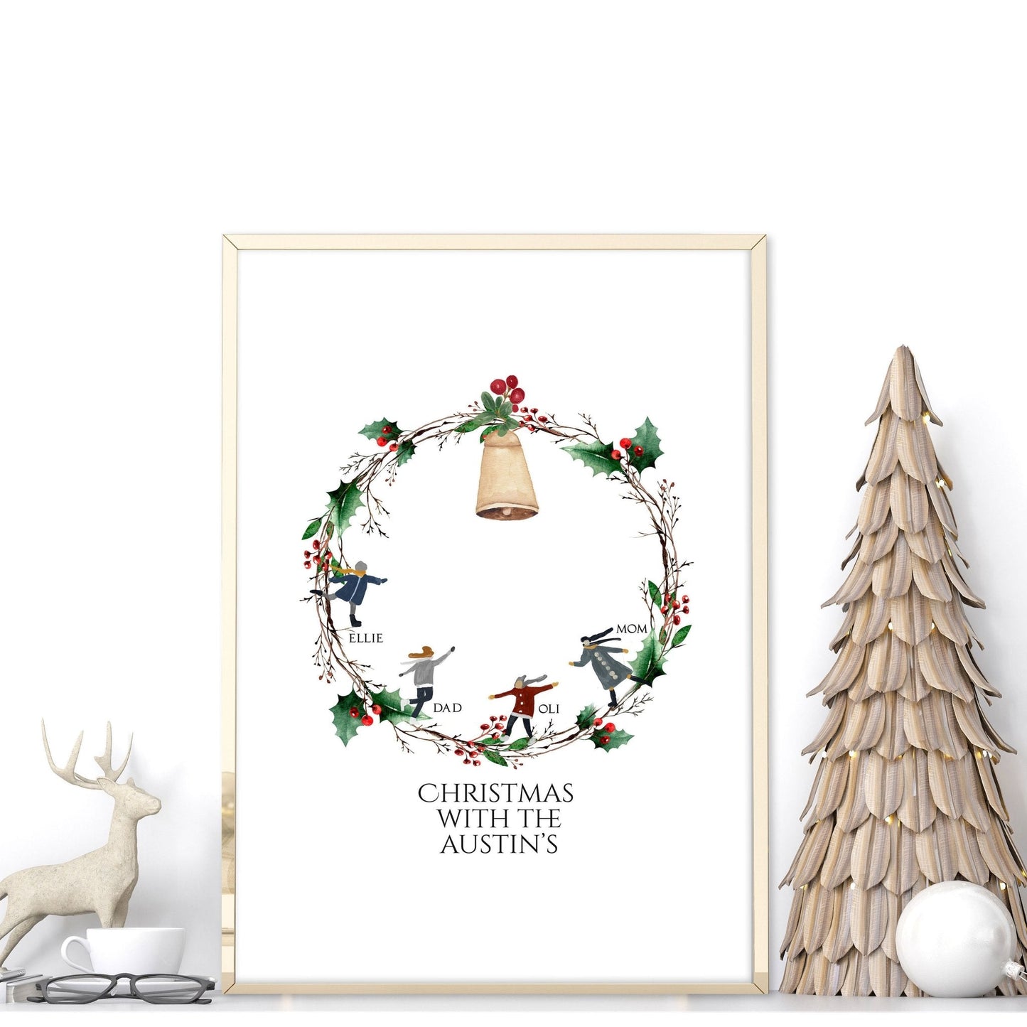 Personalized Christmas gifts for family | wall art print