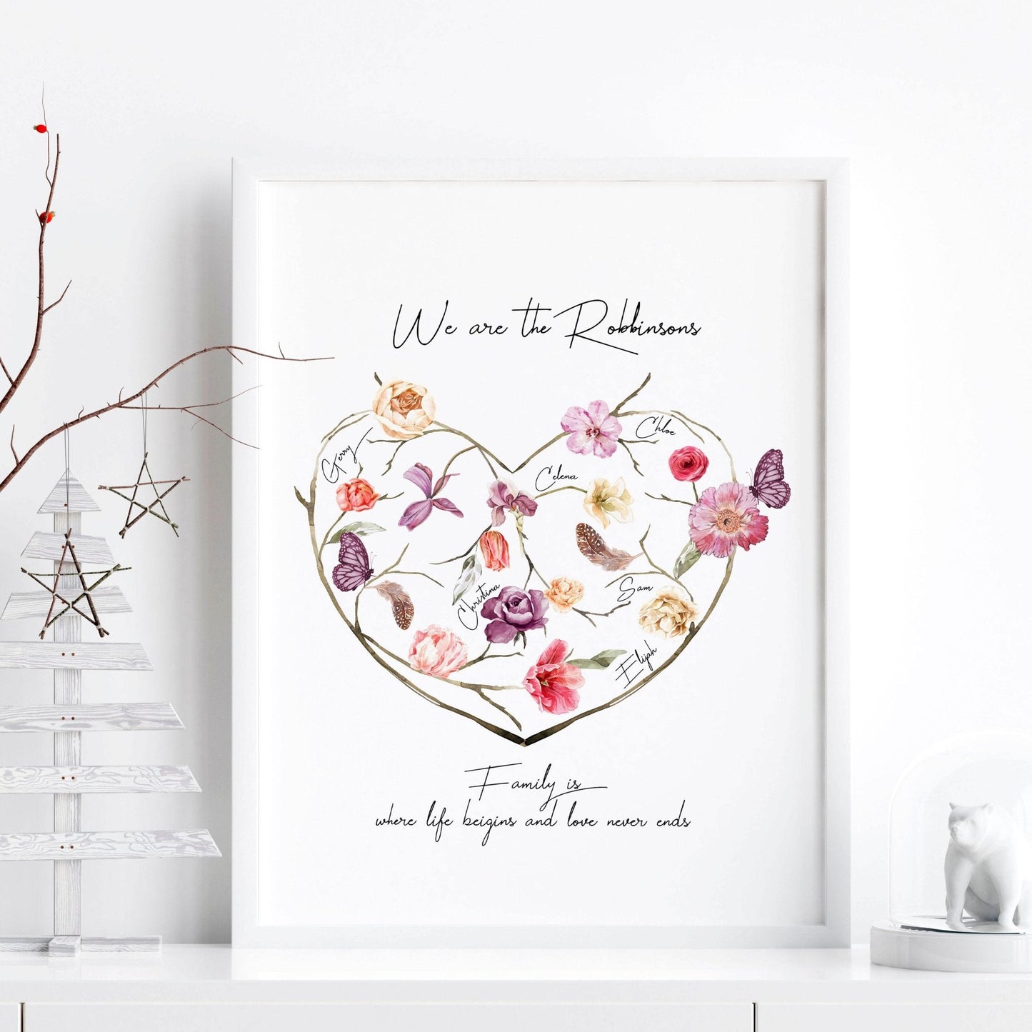 Family tree design wall art print