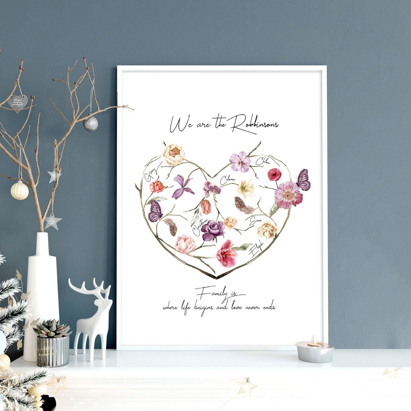 Family tree design wall art print