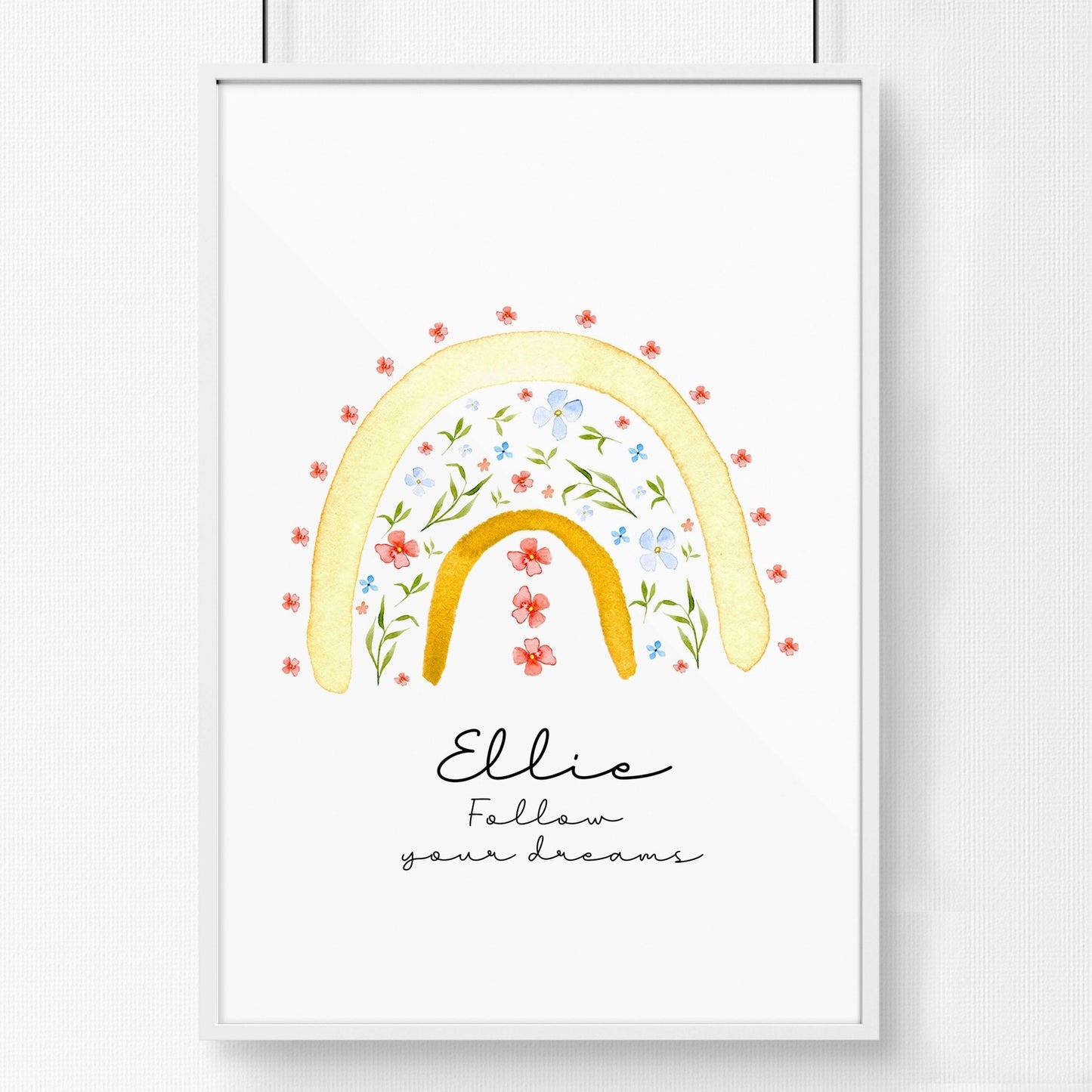 Rainbow nursery decor | Personalized wall art prints