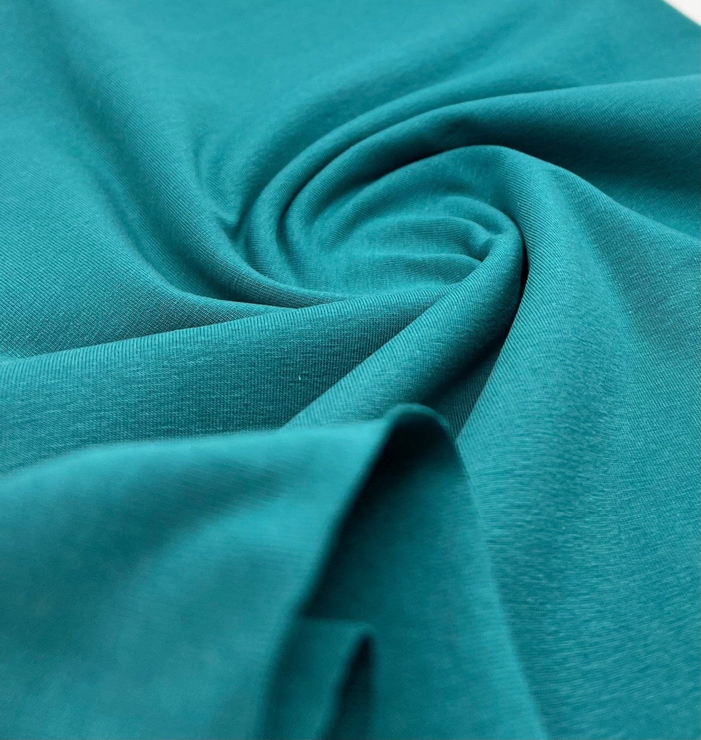 Petrol Green Cotton Stretch Jersey 240 GSM 92/8 Lycra 4 Way Stretch
