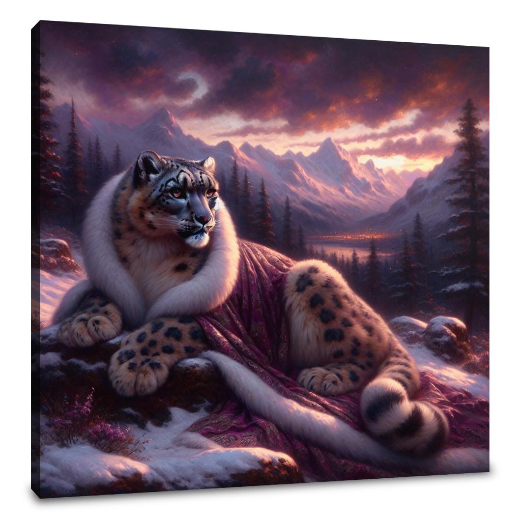 Dusk Majesty Snow Leopard Canvas