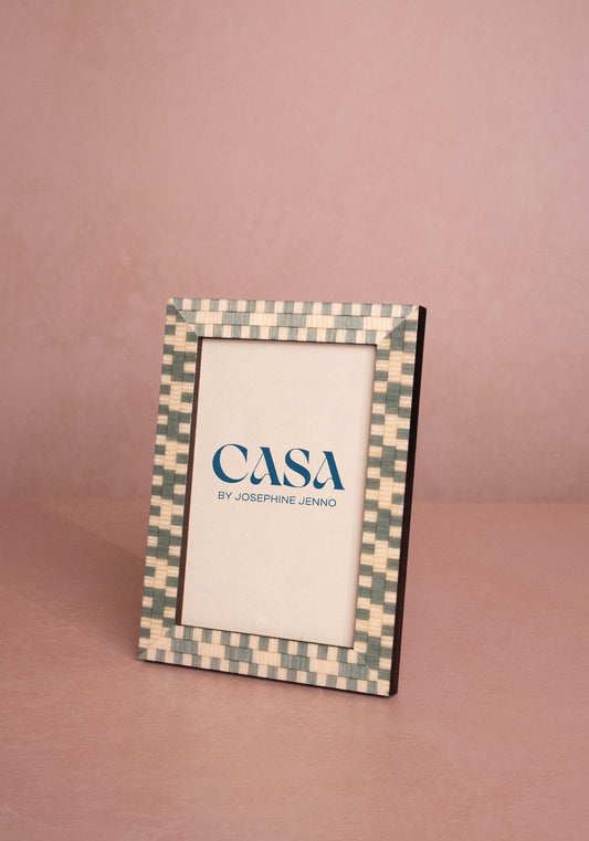 Light Blue Mosaic Marquetry Photo Frame 6x4"