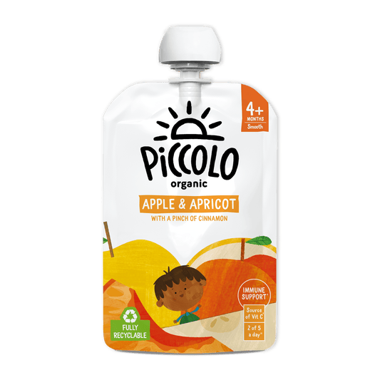 Piccolo Organic Apple & Apricot Baby Food Pouch 100g 4m+