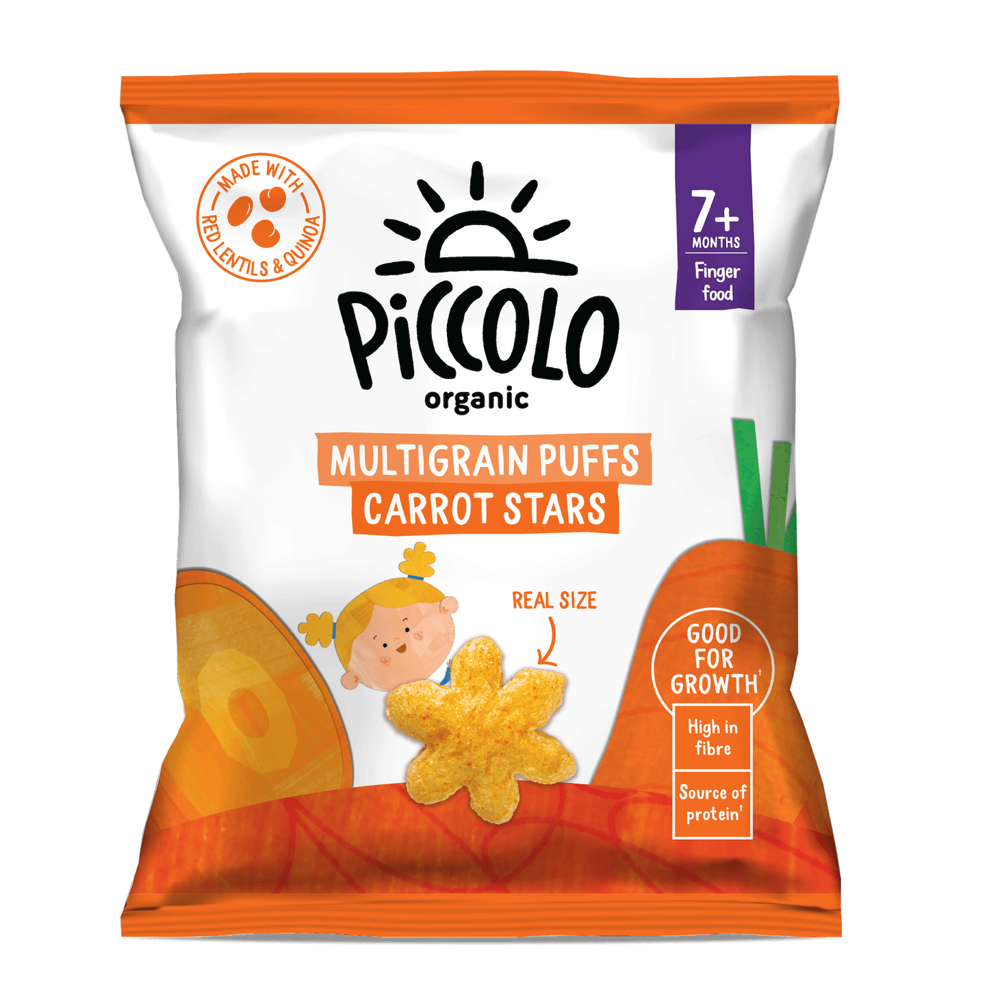 Piccolo Organic Carrot Puffs Baby Snack 15g