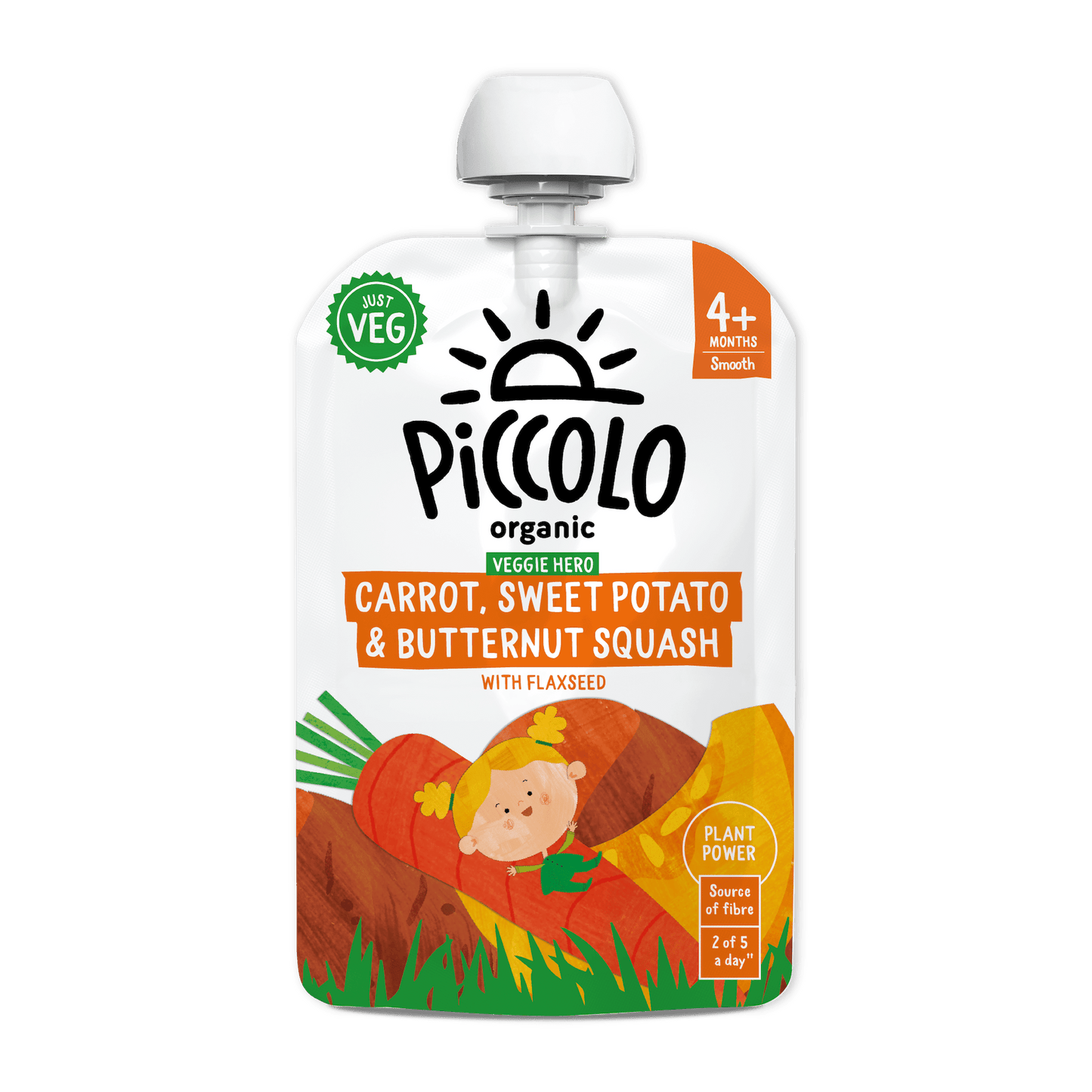 Piccolo Organic Carrot Sweet Potato & Butternut Squash Baby Food 100g 4m+