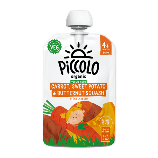 Piccolo Organic Carrot Sweet Potato & Butternut Squash Baby Food 100g 4m+