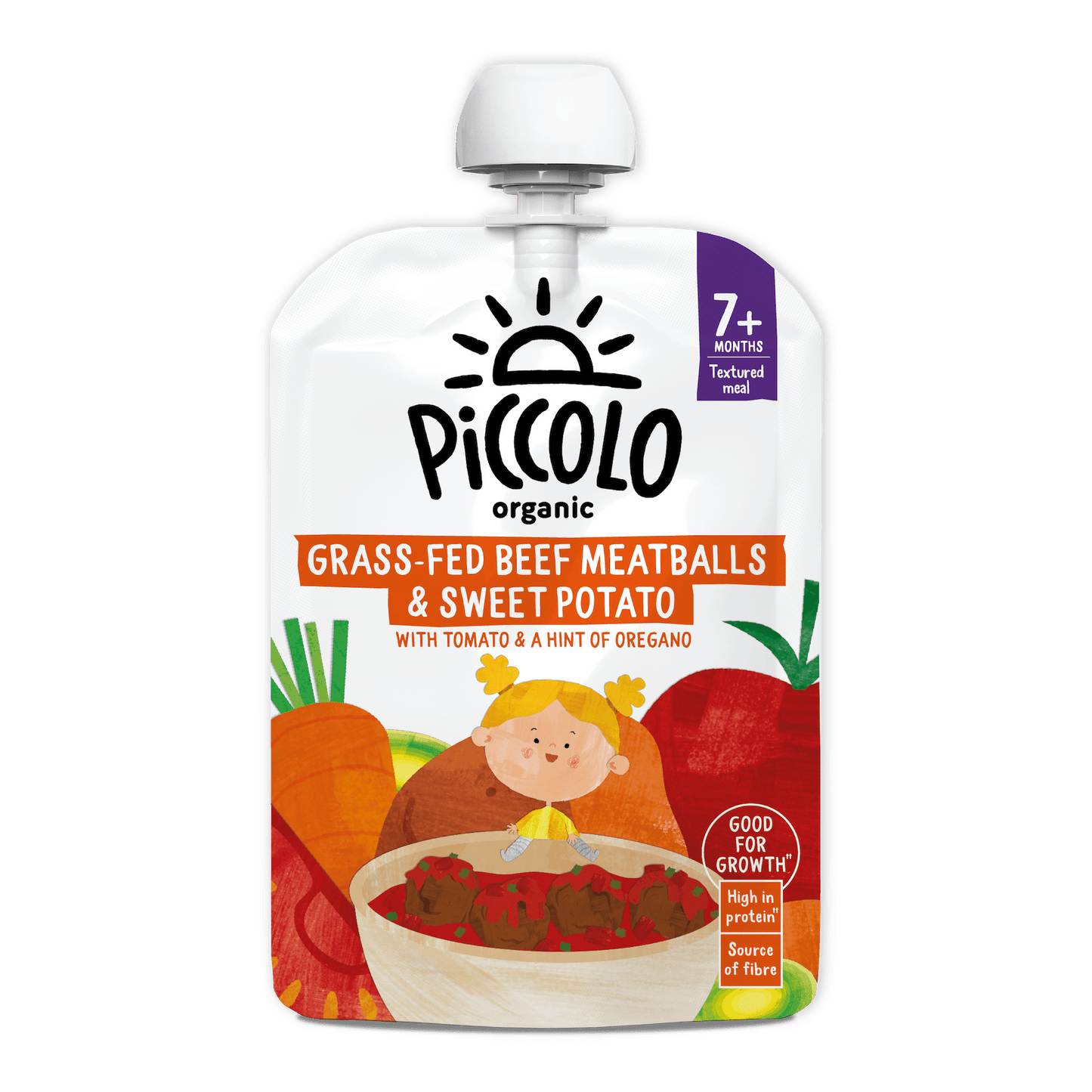 Piccolo Organic Sweet Potato & Beef Meatballs Baby Food 130g 7m+