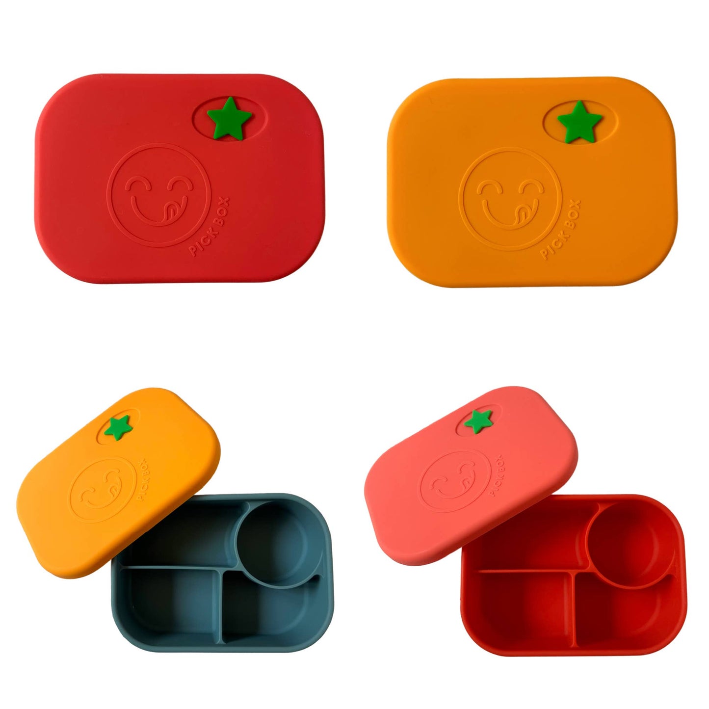Pick Plates Pick Box Bento Silicone Lunch Box – 4 Compartment 750ml