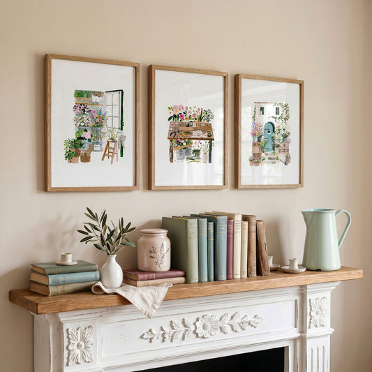 Pictures Flowers Cottage Flower Shop Wall Art Prints | Set of 3