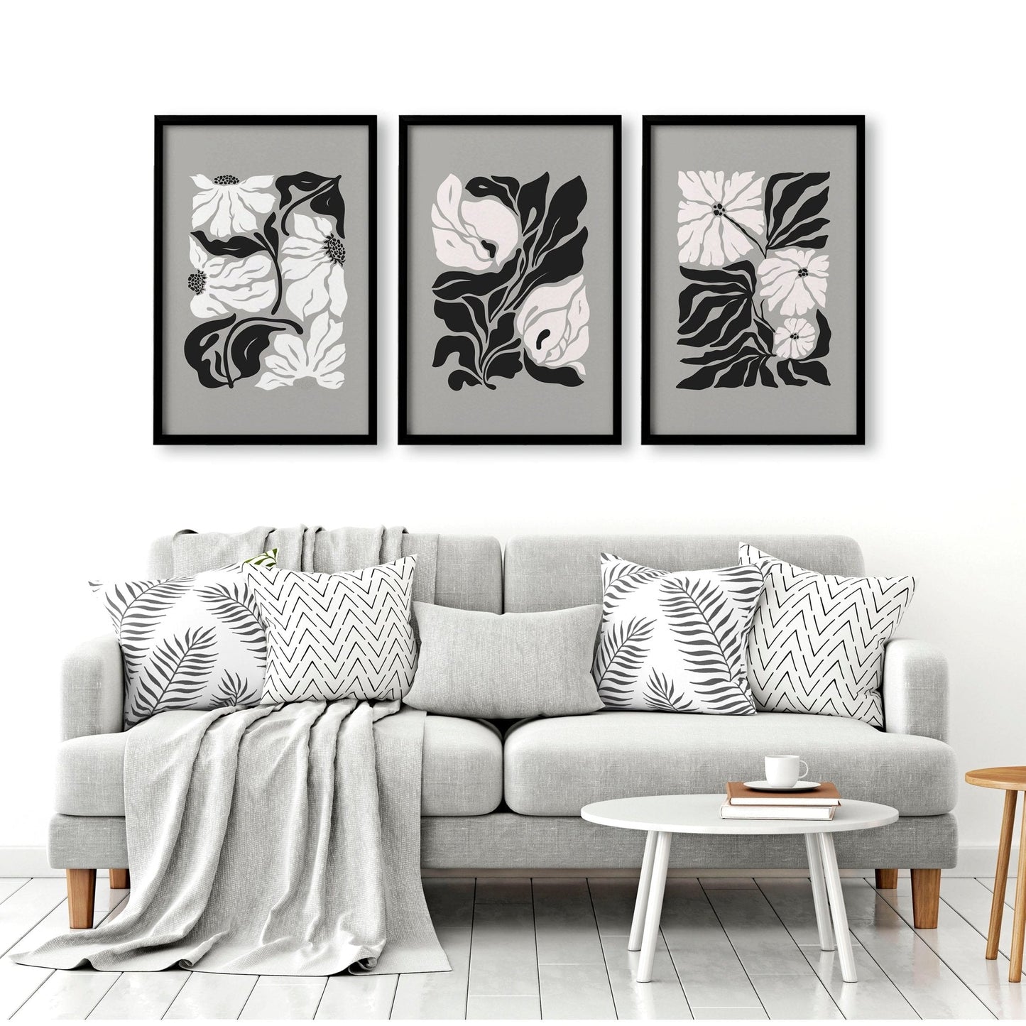 Pictures For Living Room | Set of 3 Botanical Wall art Prints