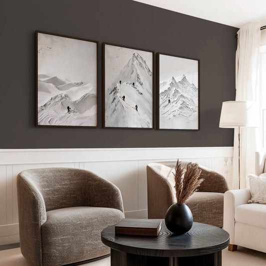 Pictures for Living Room Walls Scandi Mountain Climbers Wall Art Prints | Set of 3