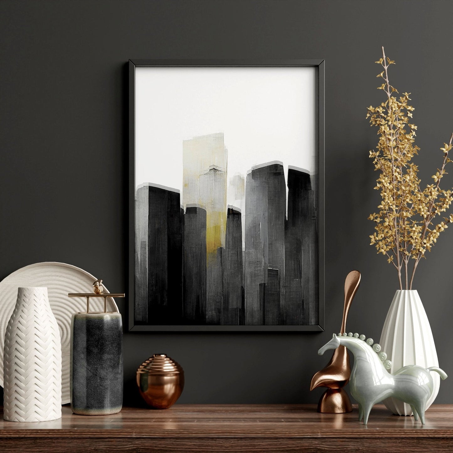 Pictures Framed For Wall | Set of 3 Urban Skyscrapers Wall art Prints