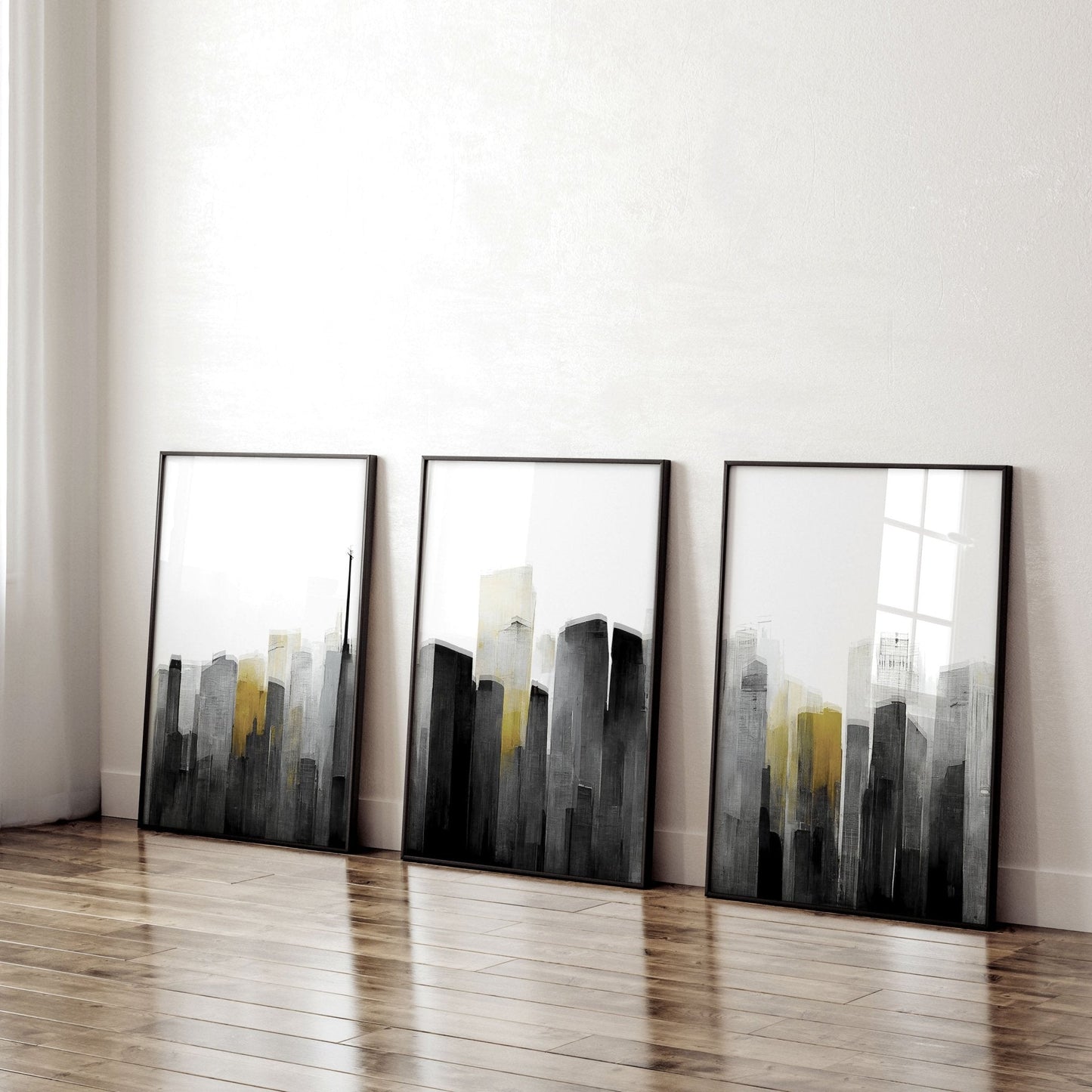 Pictures Framed For Wall | Set of 3 Urban Skyscrapers Wall art Prints