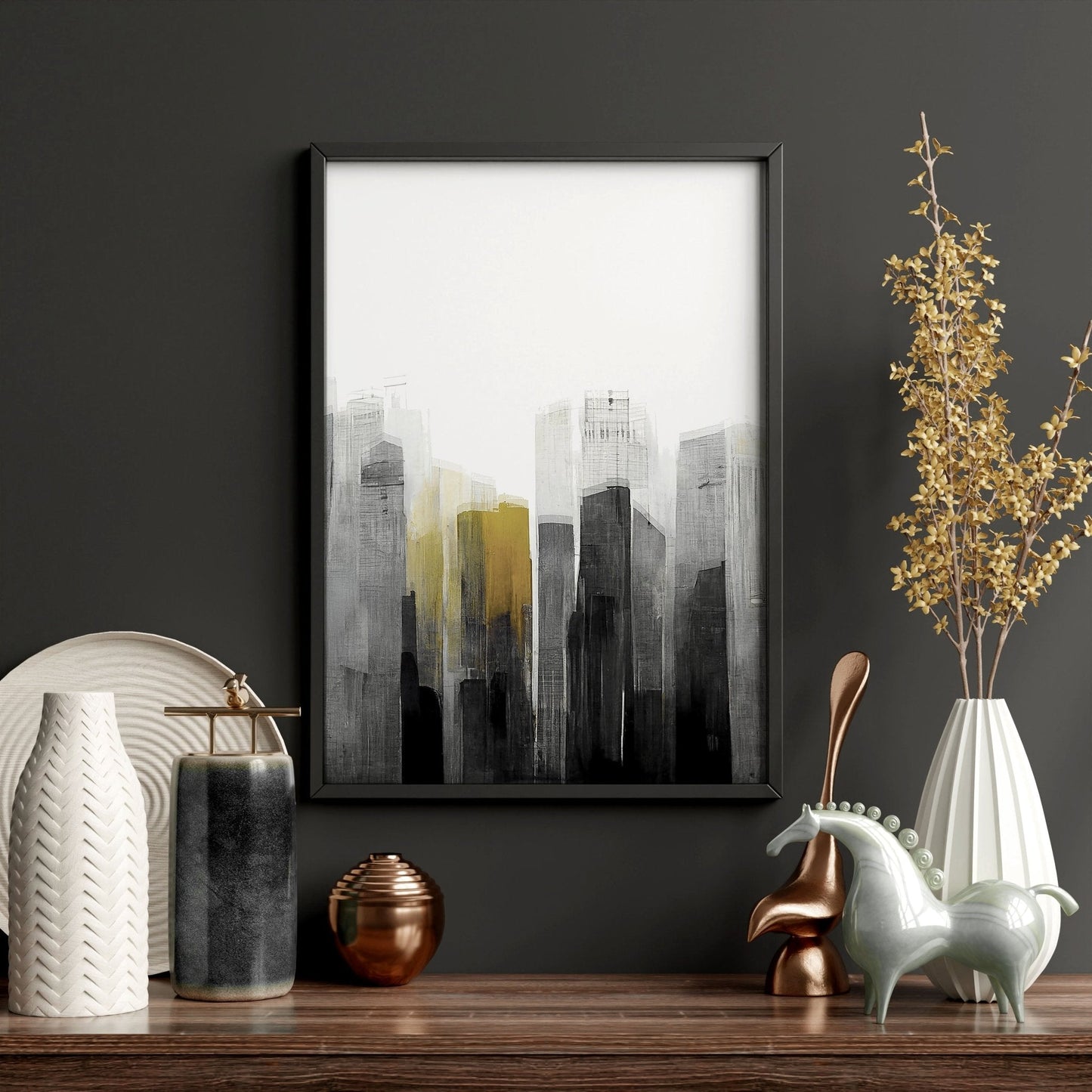 Pictures Framed For Wall | Set of 3 Urban Skyscrapers Wall art Prints