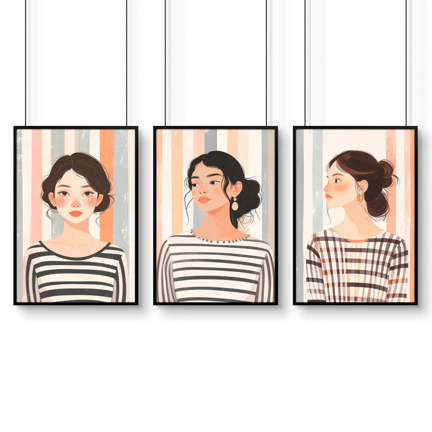 Pictures On Walls Gallery | Set of 3 Boho Women Wall art Prints