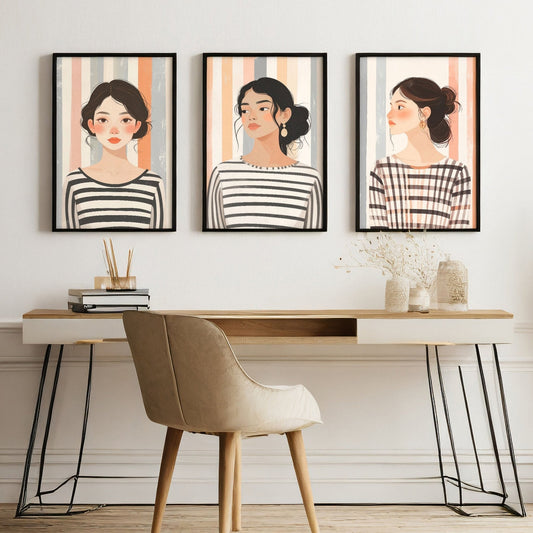 Pictures On Walls Gallery | Set of 3 Boho Women Wall art Prints