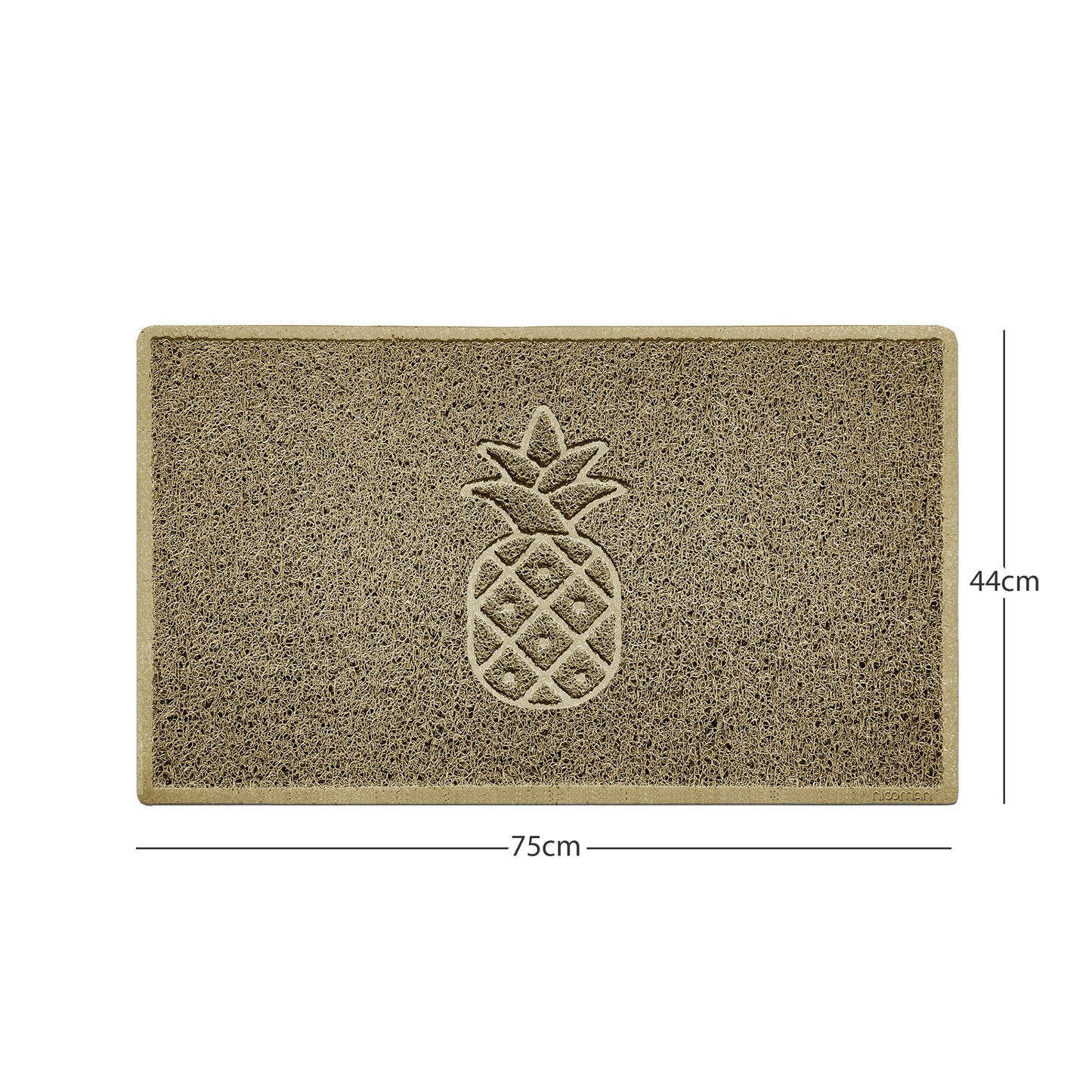Embossed Pineapple Grey Spaghetti Door Mat